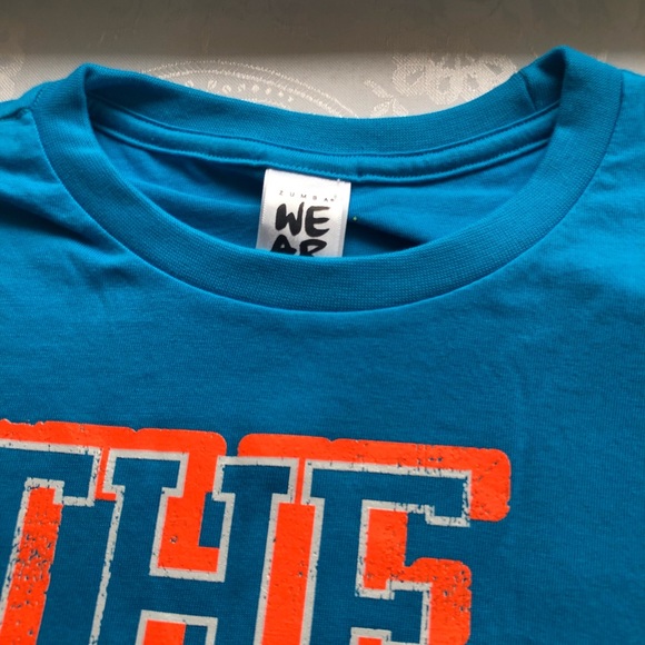 Zumba Wear Fitness Logo Graphics One Size Fits Most Blue T-Shirt Short Sleeves - Picture 12 of 15